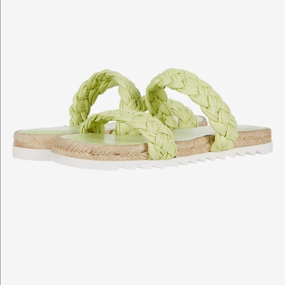 Marc Fisher Ltd Jaimee Lime Green Braid Strappy S… - image 1